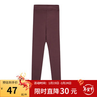 Ubras 无尺码倍暖秋冬打底肌底秋裤保暖裤无痕舒适百搭 保暖裤-车厘子红色 均码(90-130斤)