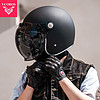 VCOROS复古摩托车头盔男女碳纤维玻璃钢机车头盔四季四分之三头盔A500 A500玻璃钢款+黑色镜 3XL (63-64cm)