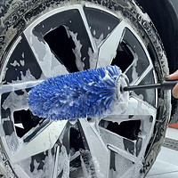 瑞堃贸易D4E冷焰蓝轮毂刷轮胎轮毂刷子汽车软毛清洁刷去污洗车工具 冷焰蓝火箭轮毂刷（大号）