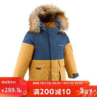 DECATHLON 迪卡侬 秋冬保暖防水外套派克大衣户外防风棕黄色113-122cm5-6岁4246887