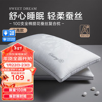 博洋(BEYOND)蚕丝纤维分区枕头酒店枕芯单人宿舍颈椎枕家用枕 钟灵毓秀(100支+柞蚕丝 单只) 48*74cm