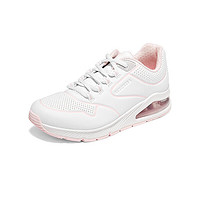 SKECHERS 斯凯奇 女子板鞋舒适平底透气时尚低帮运动休闲鞋 155629-WLPK 白色/浅粉红色 35.5