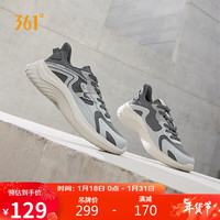 361°运动鞋男鞋秋季革网透气软弹轻便跑步鞋子男 672332240-4 烟灰/冷雾灰 41