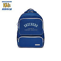 SKECHERS 斯凯奇 男女童大容量轻便书包高年级儿童双肩背包L124K022 正蓝/0022 均码
