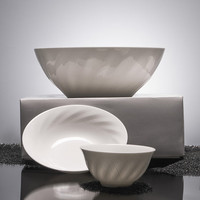 NARUMI日本NARUMI鸣海 Sense系列 10cm碗/17cm碗/23cm汤碗 骨瓷 纯色 碗 23cm汤碗/51800-3617G 礼盒