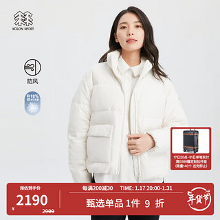 KOLON SPORT 可隆羽绒夹克女户外防风鹅绒中量羽绒服 LKDJ3WT558-CR 米白 160/S