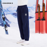 Converse匡威童装冬男童女童加绒长裤裤子儿童运动裤卫裤休闲裤 藏青蓝 160/66（L）