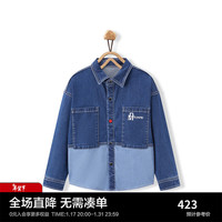 Mini Peace MiniPeace太平鸟童装春新男童牛仔衬衫F1CAE1190 牛仔蓝色 110cm