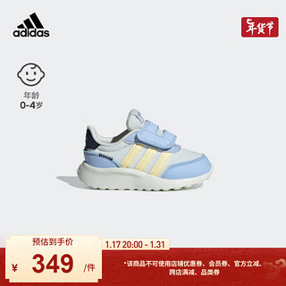 adidas RUN 70s AC I魔术贴休闲运动鞋男婴童阿迪达斯 米白色/淡蓝色/黄色/深蓝色 23.5(135mm)