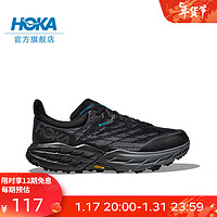 HOKA ONE ONE 男女鞋秋冬飞速羚羊5越野跑步鞋SPEEDGOAT5 网面减震户外防滑 黑色/黑色-男（防水版） 42.5