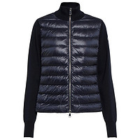 限尺码：MONCLER 盟可睐 女士深蓝色尼龙填充羊毛开衫  G20939B00030-M1131-778