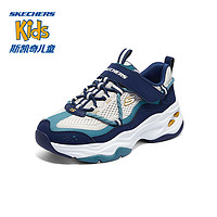 Skechers斯凯奇童鞋休闲男女童运动鞋中大童熊猫鞋老爹鞋405210L 海军蓝色/多彩色/NVMT 30