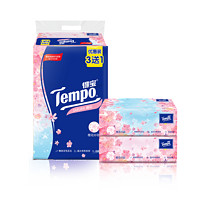 得宝（TEMPO）樱花香味 90抽 湿水柔韧4层加厚  面巾纸抽纸软抽纸品餐巾纸 4包