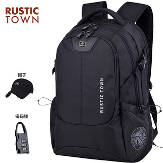 Rustic Town 瑞士双肩包男士大容量商务旅行电脑背包高中初中书包男大