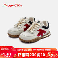 Kappa 卡帕 Kids背靠背卡帕儿童潮流百搭休闲运动鞋拍大一码冬季童鞋易穿脱 006C黑/红网拍大一码