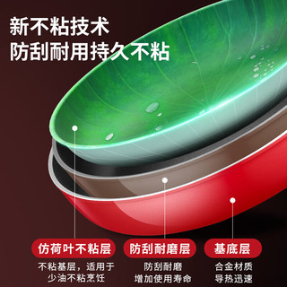 ASD 爱仕达 平底锅煎锅不粘锅厨房不沾早餐牛排煎蛋锅少油烟煎锅多尺寸可选 28cm 带盖 电磁燃气通用