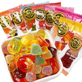 徐福记 果汁橡皮糖qq糖软糖喜糖儿童糖果休闲零食解馋零点心整箱年货 混合口味多款式含箱 500g 1箱