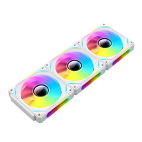 游戏帝国(GAMEMAX)棱镜PLUS三联包积木风扇/白色正向12cm机箱散热/ARGB神光同步PWM温控/无线拼接