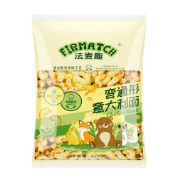 FIRMATCH 弯通形意大利面 500g 儿童意面速食通心粉意粉弯管形面条