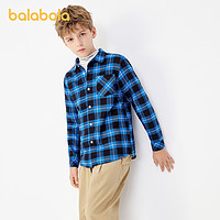 88VIP：巴拉巴拉 男童衬衫儿童衬衣长袖秋装中大童童装格子衬衫潮