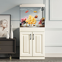 索兰帝 金鱼缸客厅小型中型带柜子一体电视柜立式造景落地家用过滤器