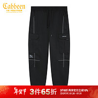 Cabbeen 卡宾 男装潮流明线休闲裤街头宽松工装裤Y 煤黑色01 48/170/M