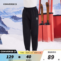 匡威（Converse）匡威童装冬男童女童加绒长裤裤子儿童运动裤卫裤休闲裤 正黑色 130/56(7)