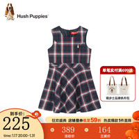 暇步士(Hush Puppies)童装儿童女大童秋季马甲裙简约圆领优雅时尚 藏蓝 110cm