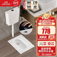 九牧(JOMOO)蹲便器套装蹲坑蹲厕水箱冲便器蹲便器水箱一体全套感应冲水箱家用 防滑后排带弯蹲便器+感应水箱