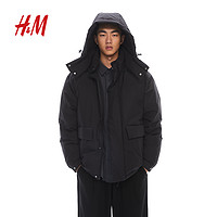 H&M HM男装羽绒服男装时尚休闲简约保暖羽绒服1200587