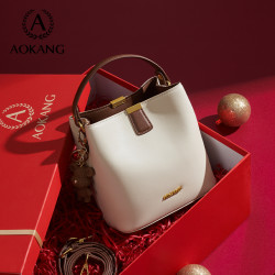 奥康女士手提包_aokang 奥康 包包2023女包大容量斜挎包新年水桶包