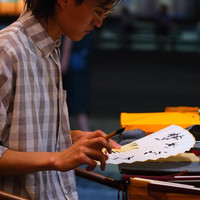 安踏 ANTA宣纸扇子题字书法古风拍照国潮折扇物送亲友送老师