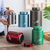茶叶罐密封家用不锈钢茶叶储存罐装茶罐精品存茶防潮高档茶盒带勺