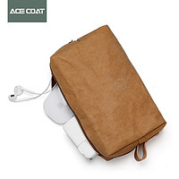 ACE COAT数码配件收纳包数据线耳机杂物包功能移动硬盘保护套布袋笔记本电源线鼠标外设充电宝便携 纸黄(L号）