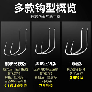 天元 武汉浪尖猫牙成品子线竞技飞磕鱼钩套装20付防缠绕绑好线组 浪尖猫牙黑坑子线组 正钓猫牙【钩8.0；线1.2-1.5#】