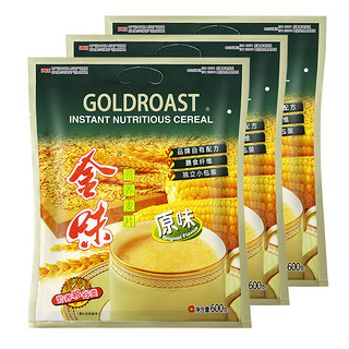 88VIP：GOLDROAST 金味 冲饮麦片原味麦片600gx3袋速食早餐燕麦代餐零食
