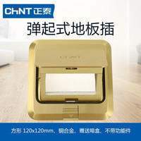 正泰(CHNT)开关插座地插纯平嵌入式地插不锈钢大理石瓷砖地板隐藏地面插座 弹起式地板插-空心