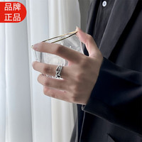 MOLC 925银戒指男潮冷淡风个性单身戒小众简约食指戒指环 B6X509《未来》戒指