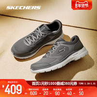 Skechers斯凯奇冬季GO WALK6男士绑带健步鞋轻量缓震舒适运动鞋