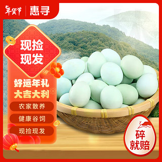 惠寻 京东自有品牌 农家散养绿壳乌鸡蛋30枚1050g 五谷喂养现