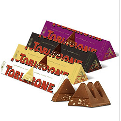 TOBLERONE 瑞士三角 黑/牛奶白葡萄干巧克力100g*3风味零食糖果小吃