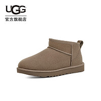 UGG 女士经典休闲舒适平底纯色圆头短筒靴雪地靴 1116109 SKP | 烟羽灰色 36