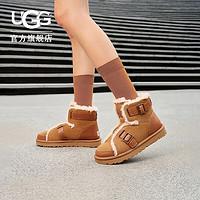 UGG 冬季男女同款平底溢毛休闲靴搭扣雪地靴 1119431 CHE | 栗色 38