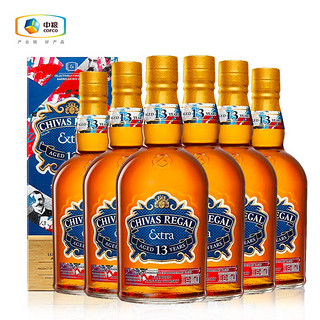 芝华士（Chivas）13年 苏格兰 调和型 威士忌 洋酒 中粮酒业 柔醇黑麦桶 500ml*6支