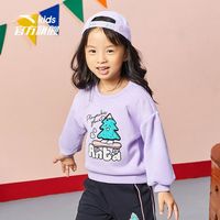 ANTA 安踏 儿童卫衣女童宝宝加绒卫衣潮印花可爱套头衫冬上衣