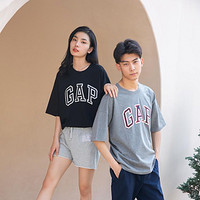 Gap 盖璞 男女装复古LOGO字母纯棉亲肤短袖上衣688537 夏季运动宽松T恤