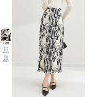 SENTUBILA 尚都比拉 国风印花百褶半身裙 133Q51294E17