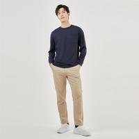 GIORDANO 佐丹奴 秋冬男款纯棉口袋落肩宽松圆领长袖T恤男士