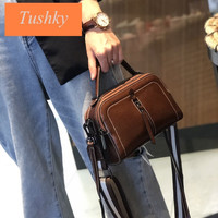 tushky品牌包包女包2024潮夏季真皮斜挎包小包手提包时尚百搭单肩包 咖啡色