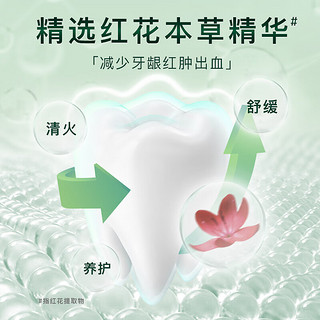 舒客红花清火牙膏成人家用草本清新口气护龈清火不含氟 红花清火牙膏120g*1支